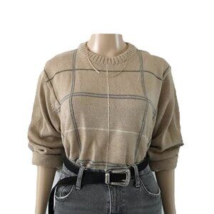 vintage | 90s designer stripes long sleeve crewneck oversized sweatshirt | sz m